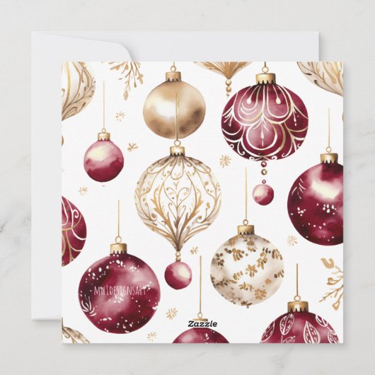 Bourgondië en Ivoor Jingle en Mingle Party Feestdagenkaart (Achterkant)