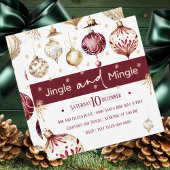 Bourgondië en Ivoor Jingle en Mingle Party Feestdagenkaart