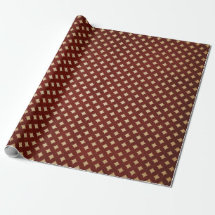 Bourgondië en Kraft Retro Kerstmis Cadeaupapier