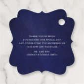 Bourgondië en marine blauw bloemenbruiloft dank u bedankjes labels (Achterkant)