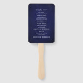 Bourgondië en marine blauw Floral bruiloft program Handwaaier (Achterkant)