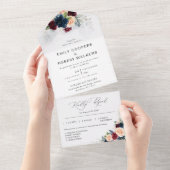 Bourgondië en marine bruiloft in één uitnodiging (Afscheurbaar)