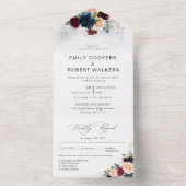 Bourgondië en marine bruiloft in één uitnodiging (Binnen)