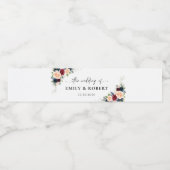 Bourgondië en marine bruiloft water fles label waterfles etiket (Enkel label)