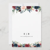 Bourgondië en marine slaan de datum op met fotokaa save the date (Achterkant)