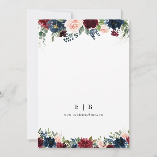 Bourgondië en marine slaan de datum op met fotokaa save the date (Achterkant)