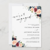 Bourgondië en Marine We zijn verloofd Uitnodiging (Voorkant)