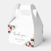 Bourgondië en Navy Baby shower Favoriet Box Bedankdoosjes (Achterkant)