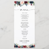 Bourgondië en Navy Baby shower Menu (Voorkant)