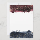 Bourgondië en Navy Blue Waterverf Gender Reveal Kaart (Achterkant)