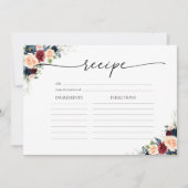 Bourgondië en Navy grote Recept Kaart (Voorkant)