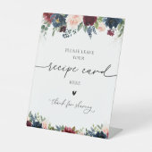 Bourgondië en Navy Recept Kaart Teken Reclamebord Met Voetstuk (Voorkant)