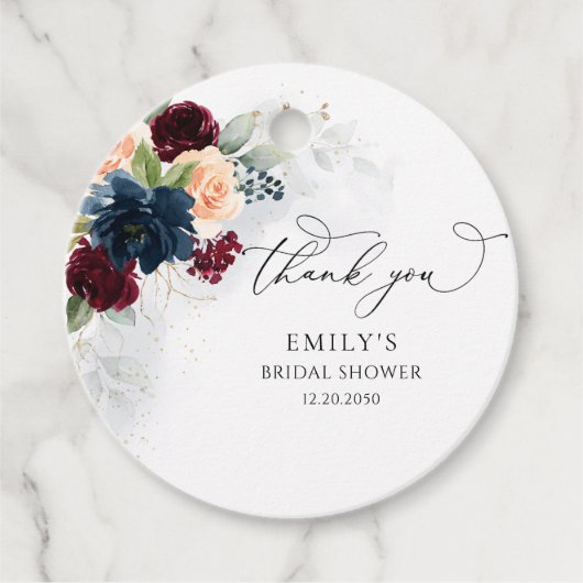 Bourgondië en Navy Vrijgezellenfeest Gift Label (Voorkant)