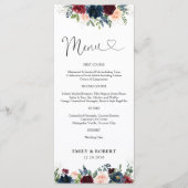 Bourgondië en Navy Vrijgezellenfeest Menu (Voorkant)