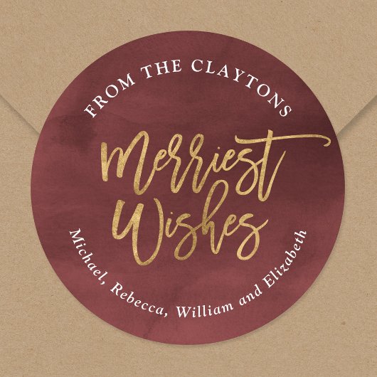 Bourgondië en nepfolie meest vrolijke cadeaukaarts ronde sticker