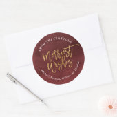 Bourgondië en nepfolie meest vrolijke cadeaukaarts ronde sticker (Envelop)