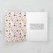 Bourgondië en Oranje Bloemen Verjaardagsfeest Bedankkaart (Binnen)