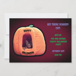 Bourgondië en oranje pompoen Griezelige kitten Kaart