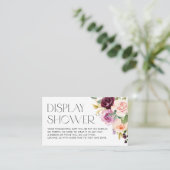 Bourgondië en perzik bloemen Herfst Display Douche Informatiekaartje (Staand voorkant)