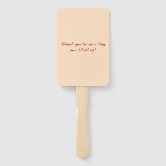 Bourgondië en perzik liefde nooit mislukt handwaaier (Achterkant)