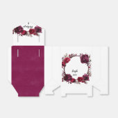 Bourgondië en Rode Rozen Branch krans bruiloft Bedankdoosjes (Uitgevouwen)