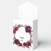 Bourgondië en Rode Rozen Branch krans bruiloft Bedankdoosjes (Geopend)