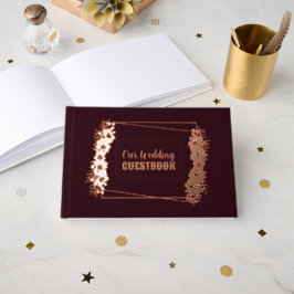 Bourgondië en Roos Gold Foil Wedding Gastenboek
