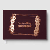 Bourgondië en Roos Gold Foil Wedding Gastenboek (Voorkant)