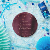 Bourgondië en Roos Gold Quinceanera Party Papieren Bordje (Feest)