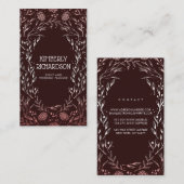 Bourgondië en Roos Gouden Bloemenkrans Elegant Visitekaartje (Voorkant / Achterkant)