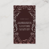 Bourgondië en Roos Gouden Bloemenkrans Elegant Visitekaartje (Achterkant)