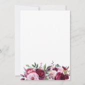 Bourgondië en roze elegante bloemenbruiloft save the date (Achterkant)