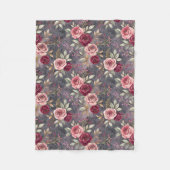 Bourgondië en Roze Herfst Roos Dream Fleece Deken (Voorkant)