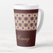 Bourgondië en roze patroon geaccentueerd latte mok (Rechterhoek)