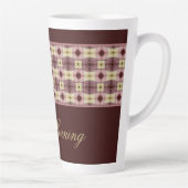 Bourgondië en roze patroon geaccentueerd latte mok (Rechts)