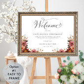 Bourgondië en Roze Unplugged Ceremony Sign Poster