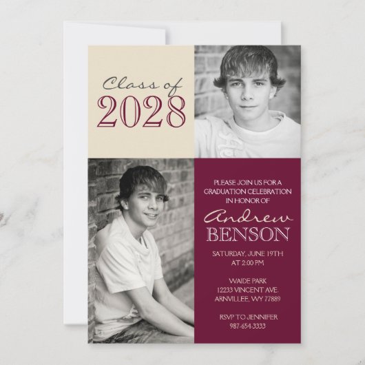 Bourgondië en Tan 2 Foto Afstuderen Kaart (Voorkant)