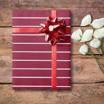 Bourgondië en wit dun horizontaal gestreept cadeaupapier<br><div class="desc">Bourgogne en wit dun horizontaal gestreept wikkelpapier</div>