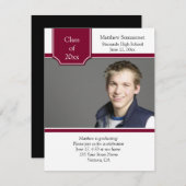 Bourgondië en Wit Foto Afstuderen Kaart (Voorkant / Achterkant)