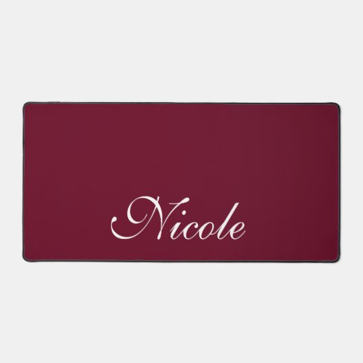 Bourgondië en wit Gepersonaliseerd Naam Bureaumat (Voorkant)