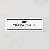 Bourgondië en wit klassiek Afstuderen Contactkaartje (Voorkant)