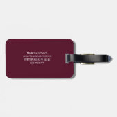 Bourgondië en Wit | Modern monogram Bagagelabel (Achterkant horizontaal)