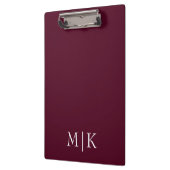 Bourgondië en Wit | Modern monogram Klembord (Links)