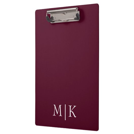 Bourgondië en Wit | Modern monogram Klembord (Links)