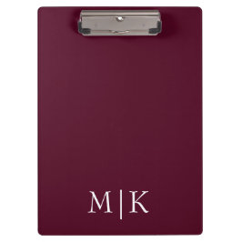 Bourgondië en Wit | Modern monogram Klembord