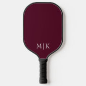 Bourgondië en Wit | Modern monogram Pickleball Paddle (Voorkant)