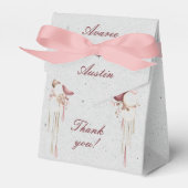 Bourgondië en witte ballonnen en lantaarns op grij bedankdoosjes (Voorkant Zijde)