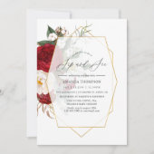 Bourgondië en witte bloemen geometrische sip en zi kaart (Voorkant)