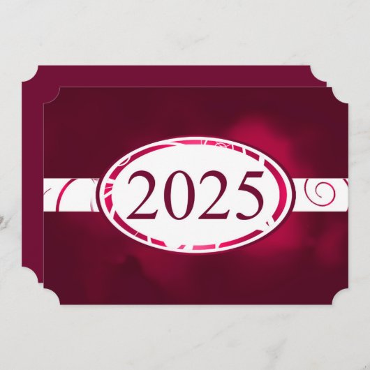 Bourgondië en witte Button 2025 Kaart (Voorkant / Achterkant)