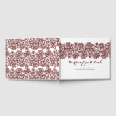 Bourgondië en witte kant bruiloft gastenboek (Volledig)